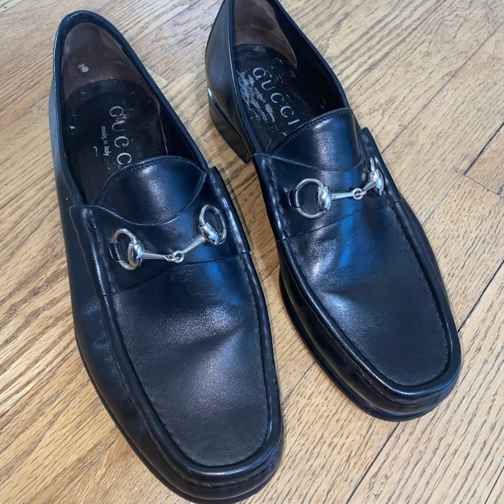 Men’s Vintage Black Leather Gucci Loafers